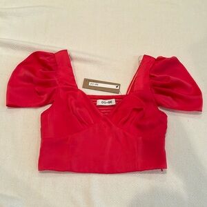 NWT DO+BE Hot Pink Short Sleeve Crop Top